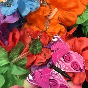 Green Unique Rare One of a Kind Hand Design Stone Necklace